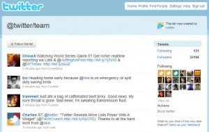 Sample Twitter Lists Page