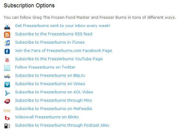 Freezerburns Subscription Options