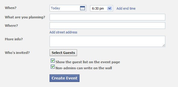 Add Facebook Event Page
