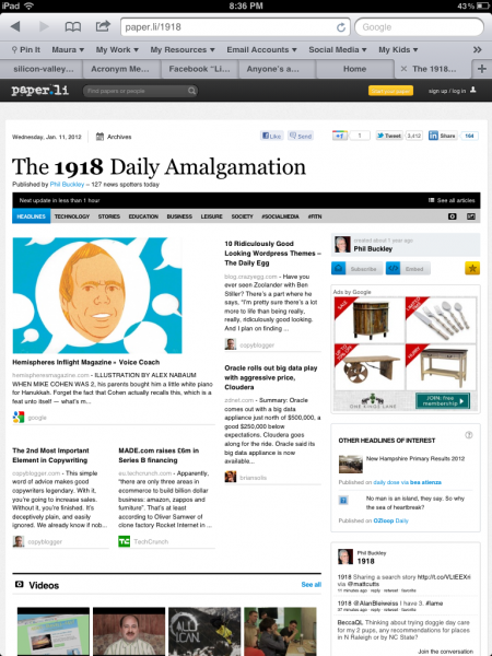 Paper.ly Daily Newspaper Style Curation Site